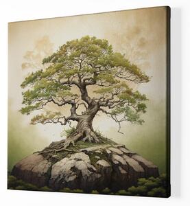 Obraz na plátně - Strom života starý dub FeelHappy.cz Velikost obrazu: 40 x 40 cm