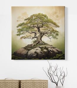 Obraz na plátně - Strom života starý dub FeelHappy.cz Velikost obrazu: 60 x 60 cm