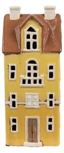Žlutý keramický domeček na čajovou svíčku Houthem XXVIX – 11x9x25 cm