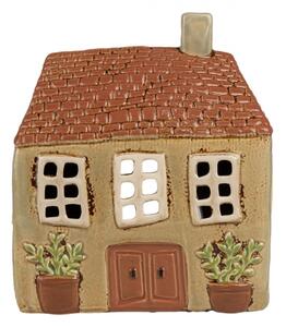Zelený keramický domeček na čajovou svíčku Houthem XXIII – 17x10x19 cm