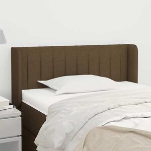 Čelo postele typu ušák tmavě hnědé 83 x 16 x 78/88 cm textil 3118983
