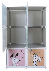 Dětská modulární skříň Banco (šedá + dětský vzor). 1028915