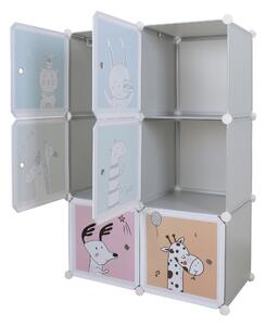 Dětská modulární skříň Banco (šedá + dětský vzor). 1028915