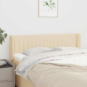 Čelo postele typu ušák krémové 147 x 16 x 78/88 cm textil 3119009