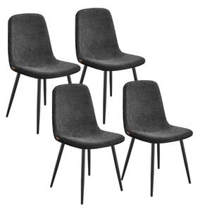 Set čtyř jídelních židlí tmavě šedý (4 ks)