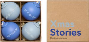 Vánoční ozdoby Xmas Stories 6 cm kobaltovo modré a světle modré 4 ks