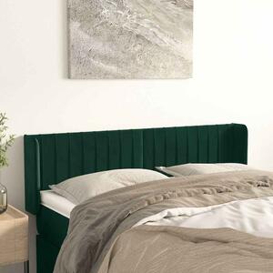 Čelo postele typu ušák tmavě zelená 147x16x78/88 cm samet 3119057