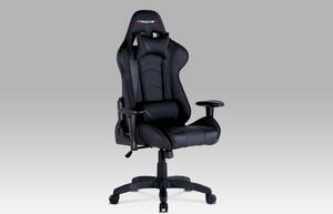Kancelářská židle KA-F03 BK - černá koženka / černá látka