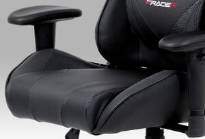 Kancelářská židle KA-F03 RED - červená koženka / černá látka