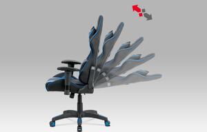 Kancelářská židle KA-F03 BK - černá koženka / černá látka