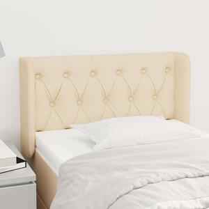 Čelo postele typu ušák krémové 83 x 16 x 78/88 cm textil 3119083