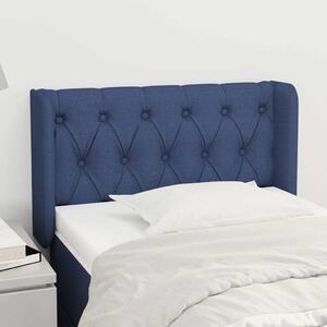 Čelo postele typu ušák modré 83 x 16 x 78/88 cm textil 3119084