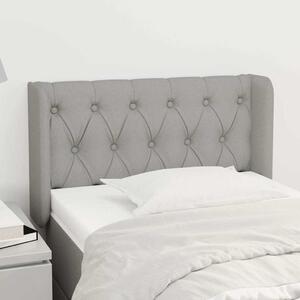 Čelo postele typu ušák světle šedé 83x16x78/88 cm textil 3119078