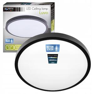 Stropní Svítidlo LED Masterled černé s pohybovým senzorem 18W 27,5x6 cm