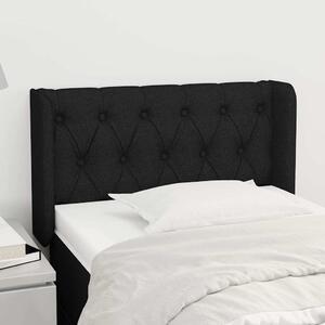 Čelo postele typu ušák černé 83 x 16 x 78/88 cm textil 3119080