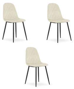Set tří jídelních židlí ASTI sametový béžový (3 ks)