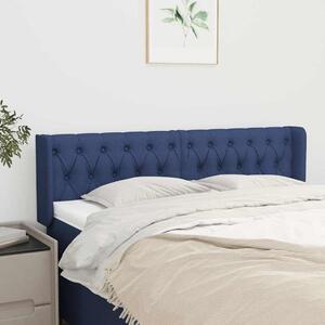 Čelo postele typu ušák modré 163 x 16 x 78/88 cm textil 3119116
