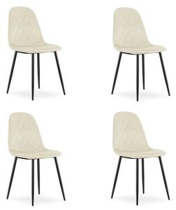 Set čtyř jídelních židlí ASTI sametový béžový (4 ks)