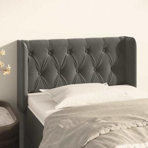 Čelo postele typu ušák tmavě šedé 83x16x78/88 cm samet 3119135