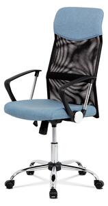 Kancelářská židle KA-E301 BLUE - modrá látka + černá MESH