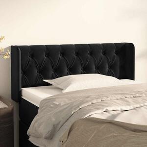 Čelo postele typu ušák černé 103 x 16 x 78/88 cm samet 3119148