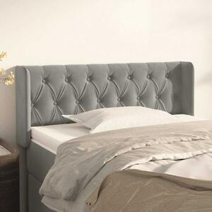 Čelo postele typu ušák světle šedé 103x16x78/88 cm samet 3119146