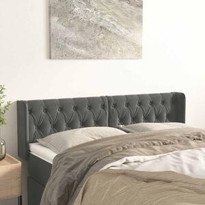 Čelo postele typu ušák tmavě šedé 147x16x78/88 cm samet 3119153