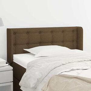 Čelo postele typu ušák tmavě hnědé 83 x 16 x 78/88 cm textil 3119179
