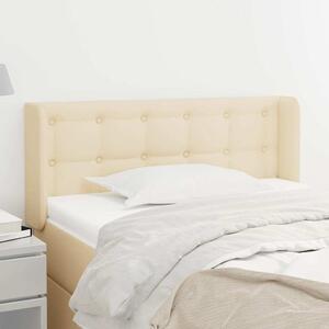 Čelo postele typu ušák krémové 83 x 16 x 78/88 cm textil 3119181