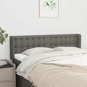 Čelo postele typu ušák tmavě šedé 147x16x78/88 cm textil 3119201