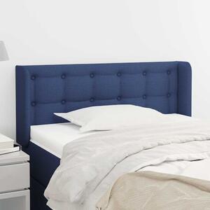 Čelo postele typu ušák modré 83 x 16 x 78/88 cm textil 3119182