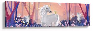 Obraz - Jednorožec v magickém lese (170x50 cm)