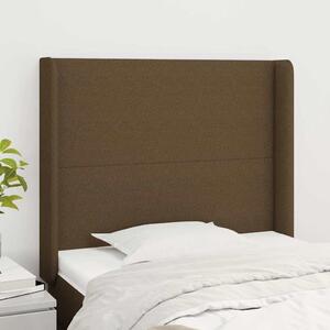 Čelo postele typu ušák tmavě hnědé 83x16x118/128 cm textil 3119277
