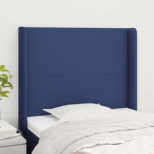 Čelo postele typu ušák modré 93x16x118/128 cm textil 3119288