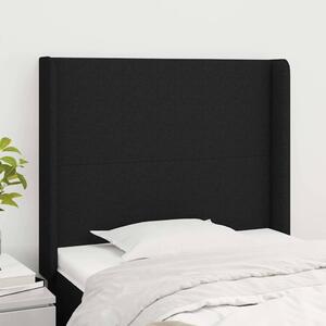 Čelo postele typu ušák černé 83x16x118/128 cm textil 3119276
