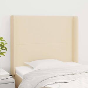 Čelo postele typu ušák krémové 103x16x118/128 cm textil 3119295