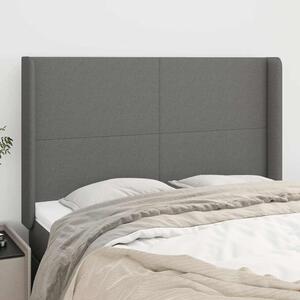 Čelo postele typu ušák tmavě šedé 147x16x118/128 cm textil 3119299