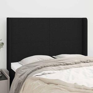 Čelo postele typu ušák černé 147x16x118/128 cm textil 3119300