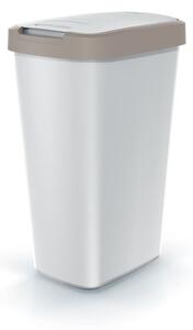 Prosperplast Odpadkový koš COMPACTA Q FLAP popelavý se světle hnědým víkem, objem 45l