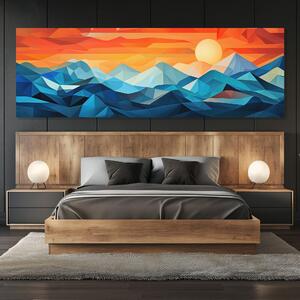 FeelHappy Obraz na plátně - Zimní vrcholky hor, abstrakce Velikost obrazu: 60 x 20 cm