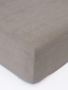 MK Lůžkoviny Froté prostěradlo do postýlky 70 × 140 cm - šedohnědá