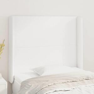 Čelo postele typu ušák bílé 103x16x118/128 cm umělá kůže 3119385