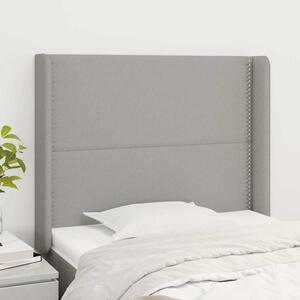 Čelo postele typu ušák světle šedé 103x16x118/128 cm textil 3119430