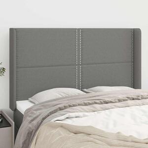 Čelo postele typu ušák tmavě šedé 147x16x118/128 cm textil 3119439