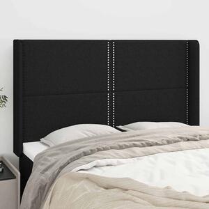 Čelo postele typu ušák černé 147x16x118/128 cm textil 3119440