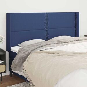 Čelo postele typu ušák modré 203x16x118/128 cm textil 3119468