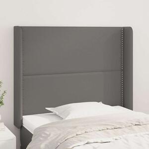 Čelo postele typu ušák šedé 103x16x118/128 cm umělá kůže 3119528