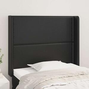 Čelo postele typu ušák černé 103x16x118/128 cm umělá kůže 3119524