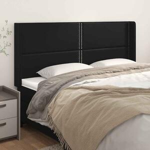 Čelo postele typu ušák černé 203x16x118/128 cm umělá kůže 3119548
