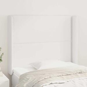 Čelo postele typu ušák bílé 103x16x118/128 cm umělá kůže 3119525